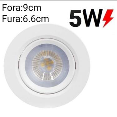 Imagem de Kit de 10 Spot LED Embutir Direcionável Redondo  5W Bivolt  Branco Fri