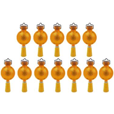 Imagem de Sinalizador Solar Kit 12 Uni Viario Cone Sinalizaçao Obra Estrada Rodovia Rua Estrada Evita Acidentes