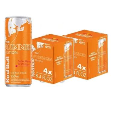 Imagem de Energético RED BULL Morango/Pessego 250ml (8 Latas)