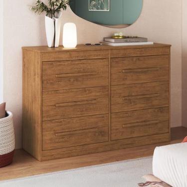 Imagem de Cômoda Arizona 6 Gavetas 100% Mdf Nogueira - Doripel - Doripel Móveis,