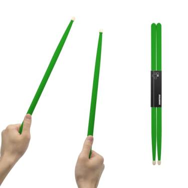 Imagem de CashBeat Baquetas de madeira de bordo 5A, aderência antiderrapante, bengala verde clássica para crianças, adultos, iniciantes, acessórios de bateria para percussionistas, instrumento musical
