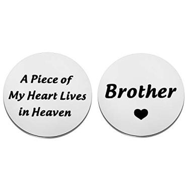 Imagem de Zuo Bao Memorial Pocket Token Remembrance Coin A Piece of My Heart Presentes Memorial Loss of Loned One Sympathy Gift, Metal