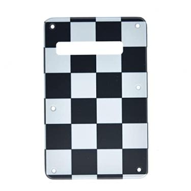 Imagem de KAISH Placa traseira de guitarra padrão preto/branco grade ST/Strat ST Tremolo Trem capa para EUA Strat/Stratocaster