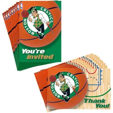 Imagem de "Boston Celtics NBA Collection" Party Invitation and Thank You Cards