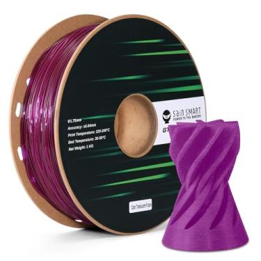 Imagem de SainSmart Filamento TPU 1,75 mm, filamento de impressora 3D flexível roxo transparente GT-3 para impressão de alta velocidade 500 mm/s, carretel de 1 kg (1 kg), precisão dimensional +/- 0,04 mm