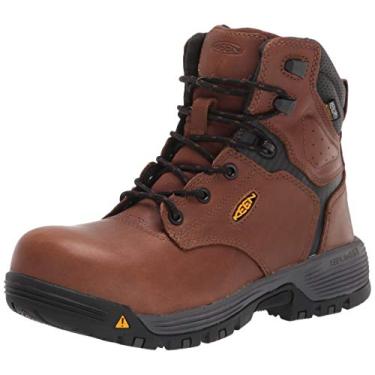 Imagem de KEEN Utility Bota de trabalho feminina Chicago 15 cm bico composto impermeável, Tabaco/Preto, 9.5 Wide