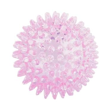 Imagem de harayaa Bola de massagem com espinhos, bola de massagem muscular, rolo de massagem com espinhos macios, bola de exercício dura para academia de exercícios, Rosa