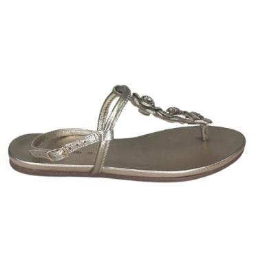 Imagem de Bottero, Sandália Rasteira Fem Bottero Couro Flores Dourado 364101-1 Tamanho:39;Cor:Dourado