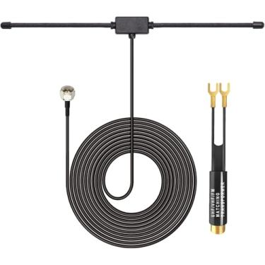 Imagem de TECHTOO Antena FM Dipolo FM Antena de rádio com adaptador de 75 Ohm a 300 Ohm para rádio HD digital interno receptor estéreo doméstico AV áudio vídeo Home Theater HDTV TV sintonizador de rádio sistema