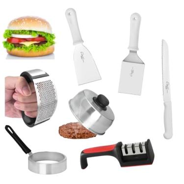 Imagem de Kit Conjunto com 7 acessórios P/chapa De Lanche Lanchonete Restaurantes Hotel