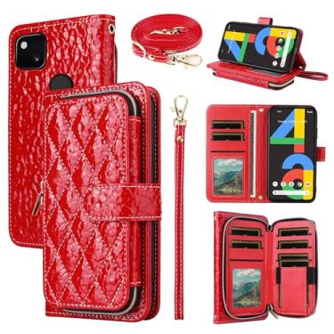 Imagem de Furiet Argyle Capa carteira para Google Pixel 4a 4G com tiracolo/alça de pulso Luxuosa PU couro Kickstand bolsa com zíper à prova de choque capa de celular para Pixel4a Pixle a4 5.8 2020 mulheres