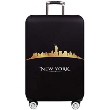 Imagem de TRAVEL KIN Capa de bagagem espessa, capa protetora de elastano para malas de 18/24/28/81 polegadas, Nova York, S(18"-21"luggage)