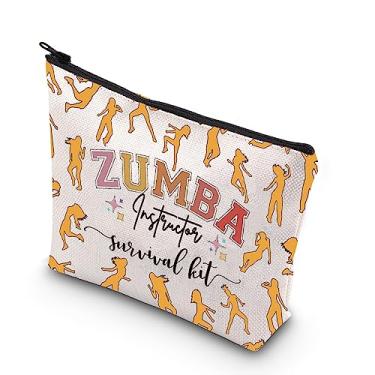 Imagem de TSOTMO Zumba Coach Trainee Gift Zumba Instructor Survival Kit Bolsa com Zíper Presente para Instrutor de Aeróbica Trainee, Bege, Zumba