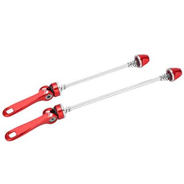 Imagem de Cubo de Bicicleta de Liga de Alumínio 7075, Alavanca de Liberação Rápida, Fácil Instalação, Dianteiro e Traseiro, 100mm, 135mm, par para Todas As Rodas de Eixo Oco (Vermelho)