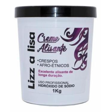 Imagem de creme alisante relaxamento alisa e tinge de preto lizz a lisa 1 kg