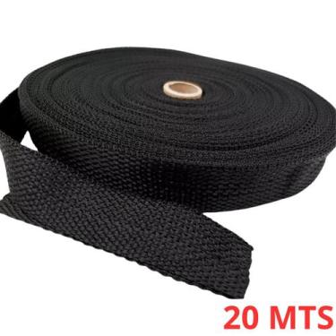 Imagem de Fita 25mm Cadarço Preto 20 Metro - REBECHI BIKES ORIGINAL CICLISMOS SP