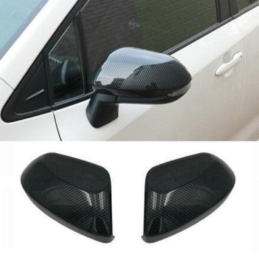 Imagem de 2 peças/conjunto de acabamento de capa de espelho retrovisor lateral de carro de fibra de carbono para Toyota Corolla 2019 2020 2021 2022