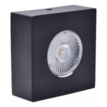 Imagem de Mini Spot Plafon Sobrepor Quadrado 5w Preto 3000k 110v/220v - Avant
