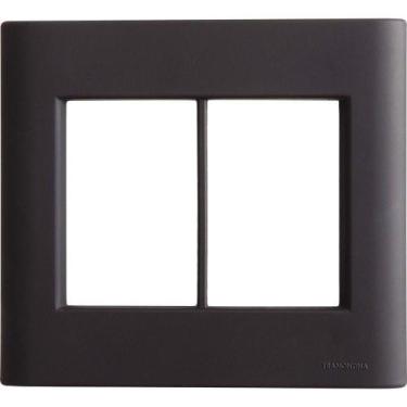 Imagem de Placa 6 Postos 4x4 Tramontina Giz Preta Soft Touch Sem Suporte Tramont