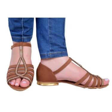 Imagem de Sandália Feminina Rasteirinha Baixa C/ Strass 318 - Debora Camargos, M