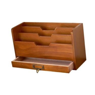 Imagem de YIJU Gaveta de Armazenamento de Maquiagem Organizador de Mesa de Madeira para Cômoda de Sala de Estar Escritório