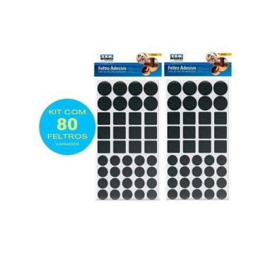 Imagem de Kit 2 Pc 80 Feltros Adesivo Protetores Pe Cadeira Sofá Mesa - TEK Bond