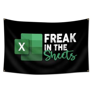 Imagem de Freak In The Sheets bandeiras engraçadas meme bandeiras legais banner 0,9 x 1,5 m quarto rapazes faculdade dormitório quarto homem caverna meninas decoração de parede interior bandeira hilária