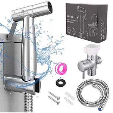 Imagem de Spray de vaso sanitário de Bidê Portátil Homeway, Conjunto de Pulverizador de Bidê de Aço Inoxidável para Banheiro, Spray de Fraldas de Pano de Bebês, Acabamento de Níquel Escova, Suporte de Parede ou Banheiro