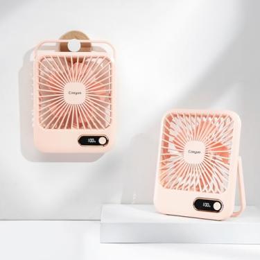 Imagem de Ventilador de circulação de ar pessoal portátil – dobrável e ajustável, ultra silencioso com fluxo de ar direcionável, compacto e recarregável, vida útil da bateria 24H para viagens, escritório e uso