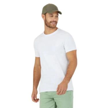 Imagem de Camiseta Masculina Lisa Basica Malwee Algodão Gola Redonda, Branco, GG