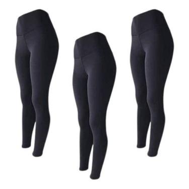 Imagem de Kit 3 Calça Legging Grossa Dia A Dia Fitness Academia - Rivas, Preto, 