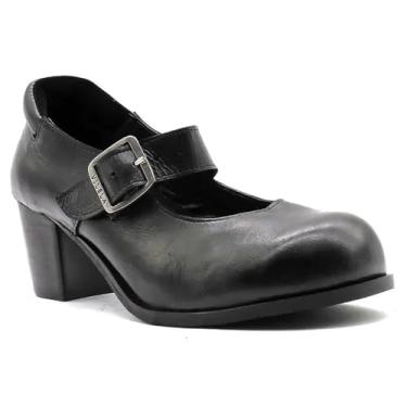 Imagem de Sapato Boneca Vilela Boots Preto | Couro Legítimo | Salto Alto e Baixo | Plataforma | Fosco ou Envernizado | Estilo, Elegância, Atitude e Personalidade (Salto Baixo, BR, Adulto, Numérico, 35)
