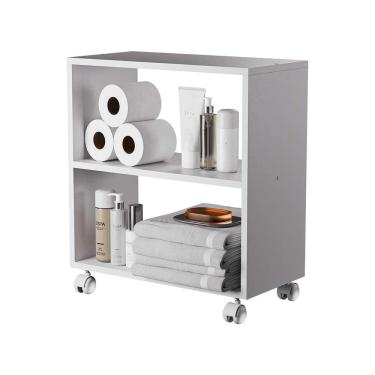 Imagem de Gabinete Organizador para Banheiro com Rodinhas 50cm Branco