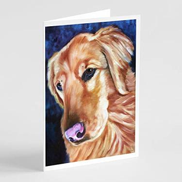 Imagem de Caroline's Treasures 7384GCA7P Cartões de felicitações e envelopes Golden Retriver Huh, pacote com 8, 7 x 5, multicolorido
