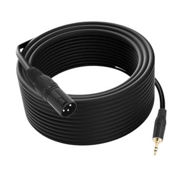 Imagem de Kokiya Desequilibrado 3,5 mm TRS para XLR Cabo masculino 3,5 mm TRS para XLR Male Wear Resistente a desgaste de 3,5 mm a 3 pinos XLR Cabo para tablet para, 10 Milhões