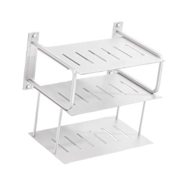 Imagem de IEUDNS 3 camadas prateleira de projetor para armazenamento de parede Caixa 11.81 "x8.27" prateleira de roteador organizador prático para câmeras de quarto do, Branco