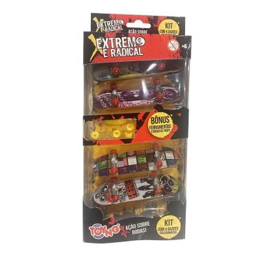 Imagem de Kit com 4 Skates de Dedo Infantil Extremo Radical - Toyng