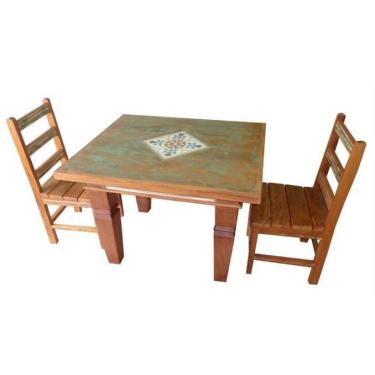 Imagem de Jogo de Mesa Vaiola em Madeira de Demolição - Cód 1828