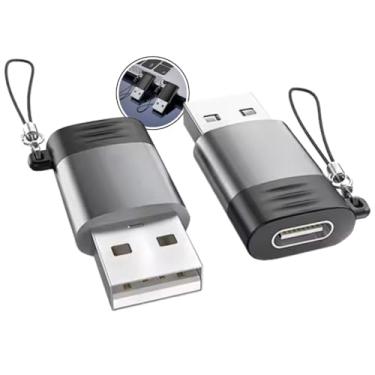 Imagem de Adaptador USB A Macho para Tipo-C Fêmea OTG 3.0 - Kit com 2 Unidades - Alta Velocidade 5Gbps - Compatível com MacBook, iPhone e Dispositivos Tipo-C - Plug and Play