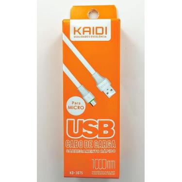 Imagem de Cabo de Celular Kaidi para Android V8 1m Cor Branco