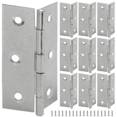 Imagem de Luomorgo Pacote com 10 mini dobradiças de 3 polegadas, dobradiças para armário de aço inoxidável, dobradiça de porta dobrável pequena para caixa de madeira, artesanato (prata)