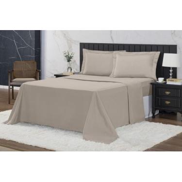 Imagem de Jogo De Lençol Roupa De Cama 400 Fios Com Aba 4 Peças Queen - Riffo St