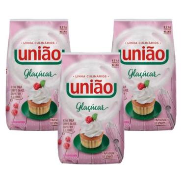 Imagem de Kit 3 Un. Açucar Refinado De Confeiteiro Glaçucar União 500g