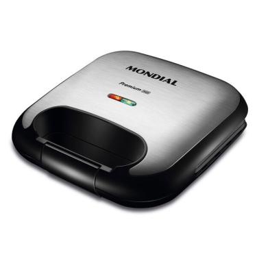 Imagem de Grill E Sanduicheira Premium Mondial Preto E Inox 750w S-25 2