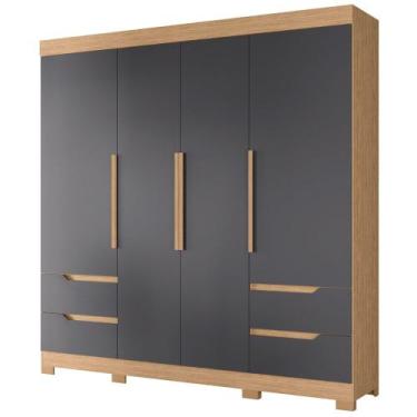 Imagem de Guarda Roupa Casal 212cm 4 Portas Vivacce Freijó/Titanium - Albatroz, 