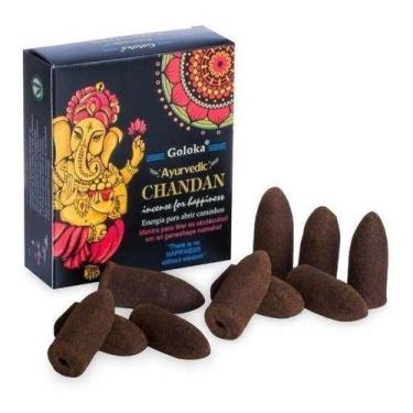 Imagem de Incenso cone cascata Goloka Ganesha Chandan Back Flow