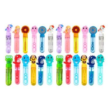 Imagem de kit 24 brinquedo infantil bastão bolinha de sabão lembracinha de festa