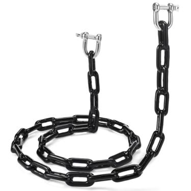 Imagem de MorningRo Corrente de âncora de barco revestida de PVC 1/4 polegada x 1,2 m ou 1,5 m corrente de âncora para barcos com manilhas de aço inoxidável segurança de barco para caiaque (1,5 m x 1/4 polegada