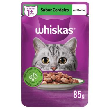 Imagem de Ração Úmida WHISKAS Sachê Adulto Sabor Cordeiro ao Molho 85g