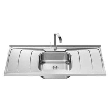 Imagem de Pia De Cozinha Dubai Plus Cuba Profunda 160x54,5 Ghel Inox